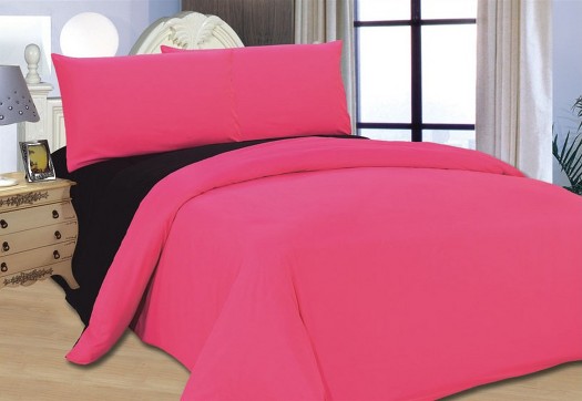 Bed Cover Fuscia Black